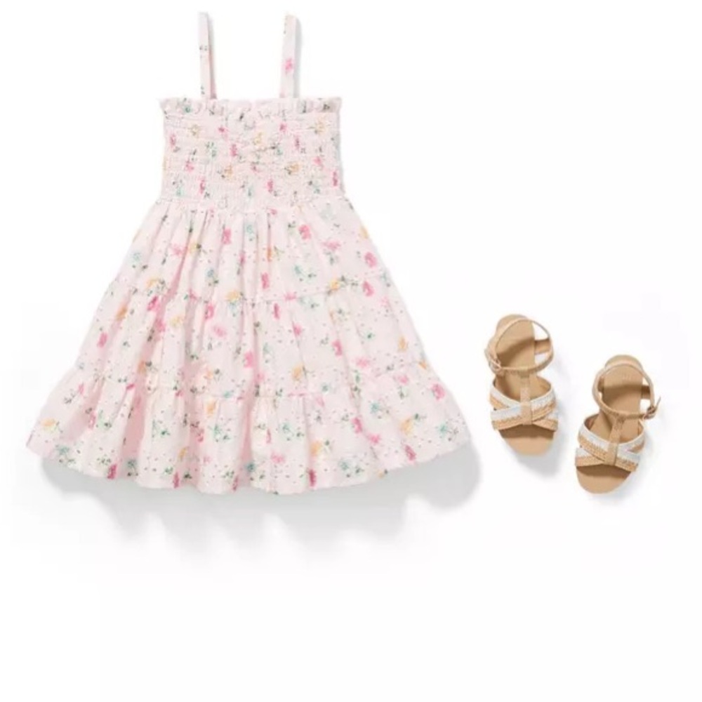 Janie and Jack Floral Eyelet Tiered Dress & Bloomer